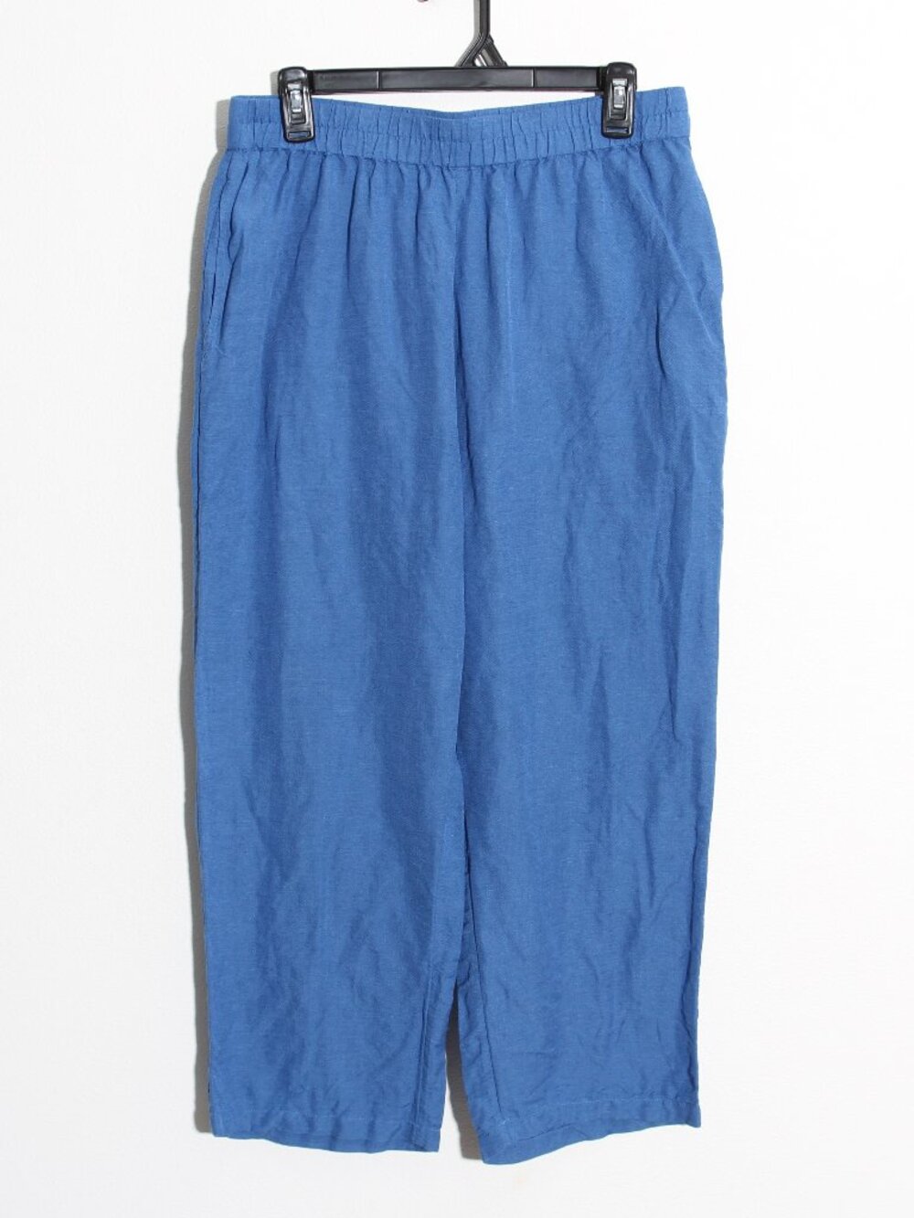 Gudrun Sjoden Pants Linen Modal Blue Wide Leg Pull-On High Rise Size Medium